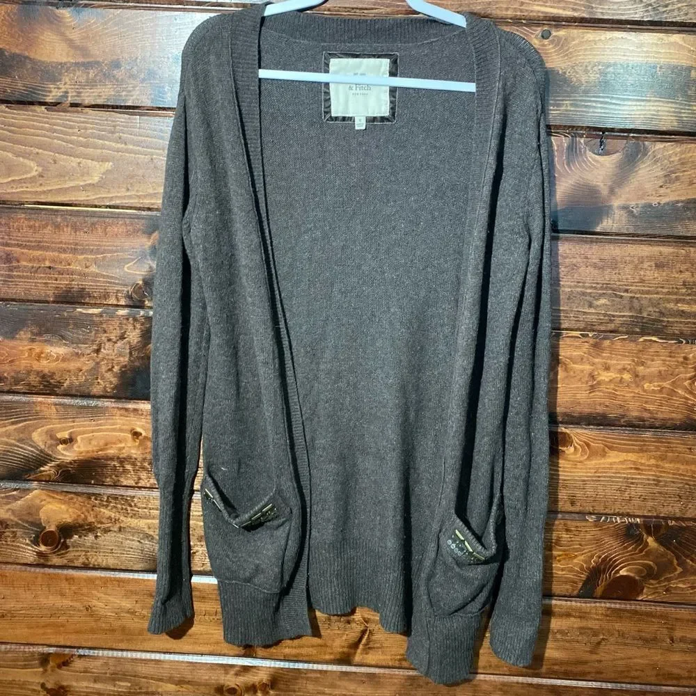 Abercrombie and Fitch Dark Brown Wool/Rabbit Hair Blend Cardigan Women's Size S
